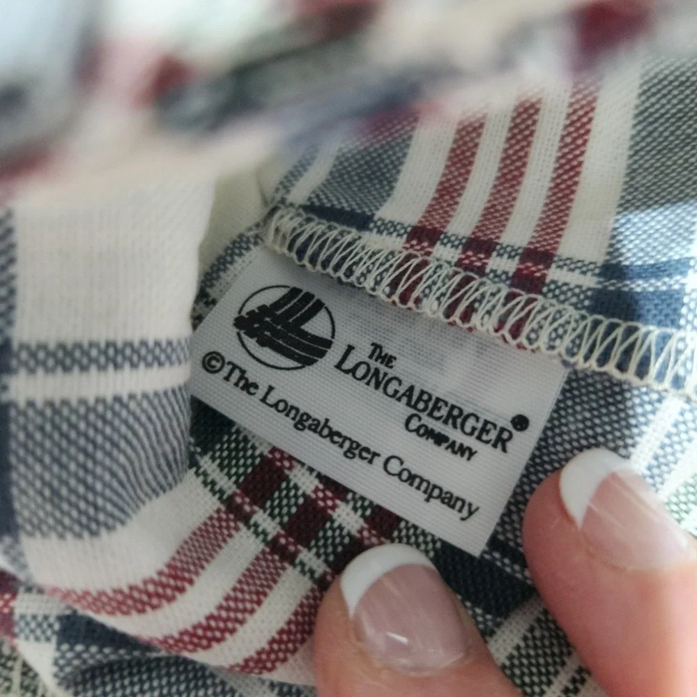 Longaberger Easter‎ Basket Liner Market Day Plaid Multi Colored